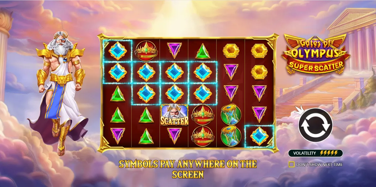Gates of Olympus Super Scatter Gates of Olympus Super Scatter slot game with Zeus character and symbols